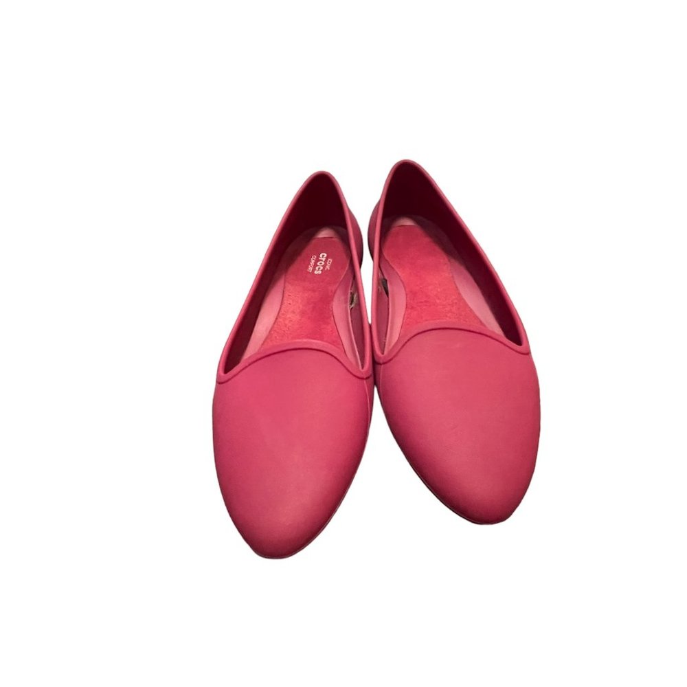 Crocs eve pointed toe rubber ballet flat size 7 purple